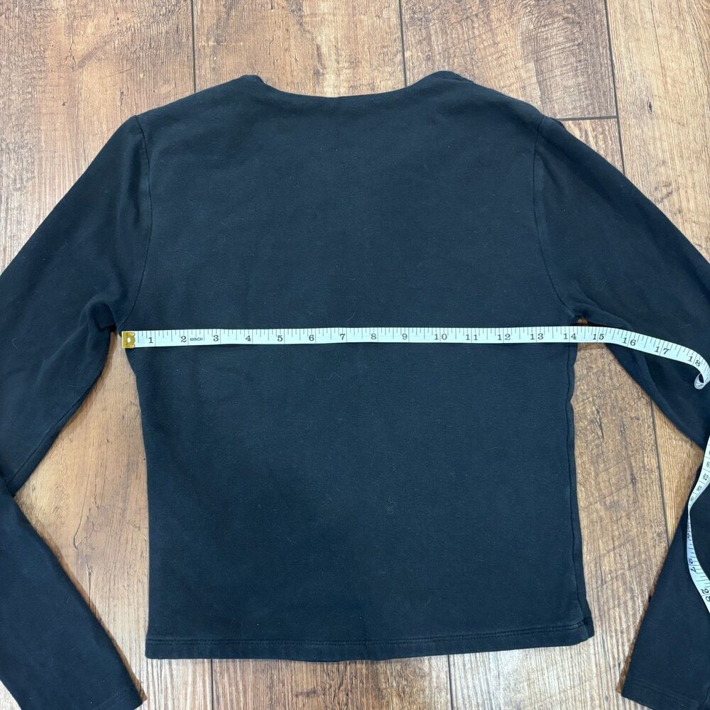 Abercrombie & Fitch Black Womens S Long Sleeve Shirt Elevated Basics Minimalist - Picture 7 of 8